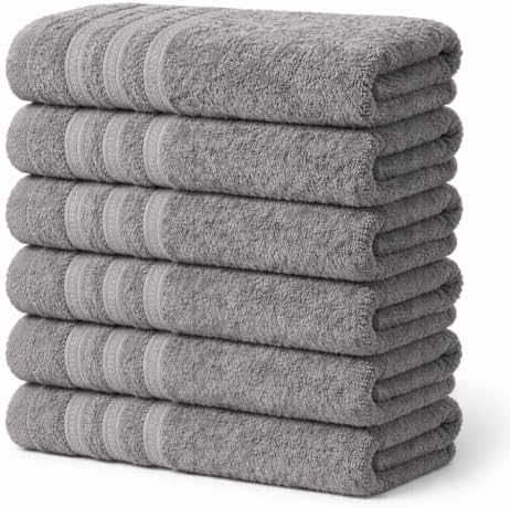Bath Towels 27x54 – Pack of 6 | Soft, Light Weight & Quick-Dry