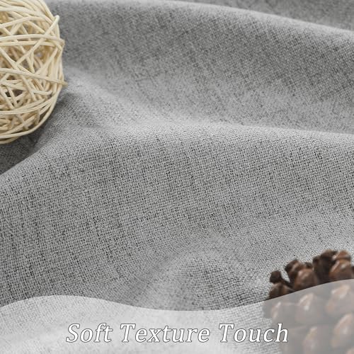 RAIN CITY Grey Linen Blackout Curtains 63 Inches Long 2 Panels 50 x 63