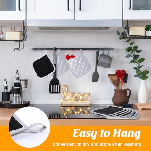 24 Pcs Cotton Pot Holders for Kitchen Heat Resistant, 7 x 7 Inch Pot