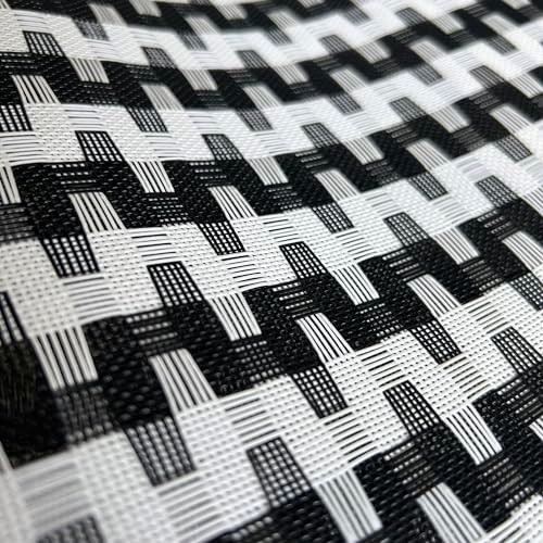 WAZAIGUR Placemats Set of 8, Woven Vinyl Table Placemats, Black White