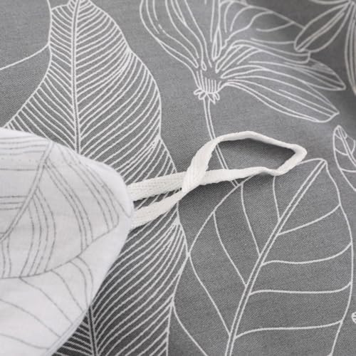OAITE Queen Duvet Cover Set 3pcs 100% Cotton Grey Forest