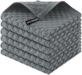 Homaxy 100% Cotton Terry Dish Cloths, 12"x12", 6-Pack, Dark Grey