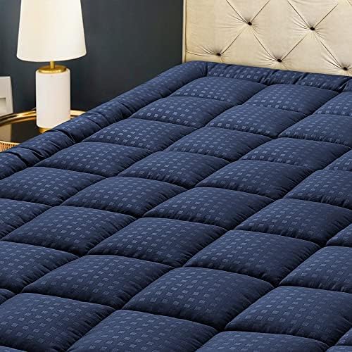 HYLEORY Queen Mattress Pad Quilted Fitted Mattress Protector Cooling Pillow Top Mattress Cover Breathable Fluffy Soft Mattress Topper with 8-21"