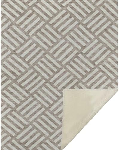 Addison Rugs ASB620 Taupe 50" x 70" Oversized Sherpa Throw Blanket