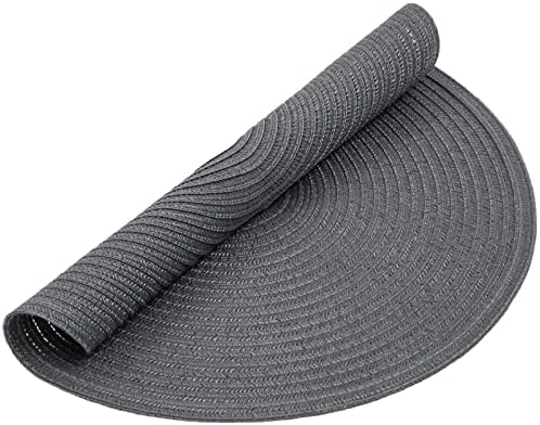 SHACOS Round Placemats Set of 6 Washable 15 inch Round Table Mats