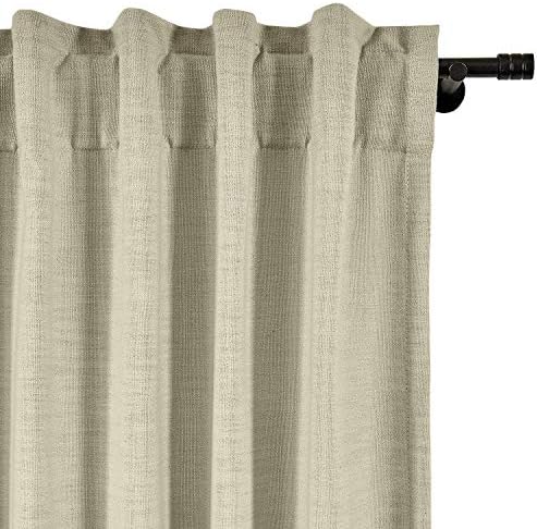 TWOPAGES Light Reducing Solid Beige Back Tab Drape for Door Window