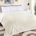 Reversible Soft Plush Cozy Jacquard Sherpa Fleece Throw Blanket King