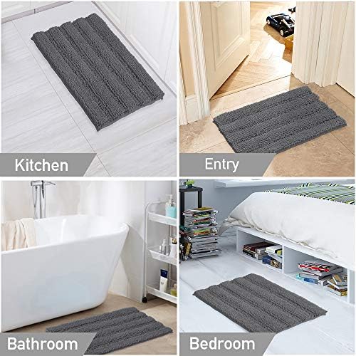2 Piece Bathroom Rug Set with Toilet Mat, Soft Absorbent Chenille