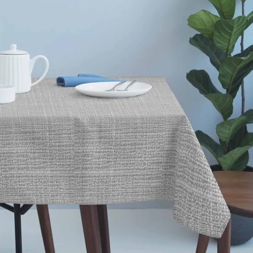 Rustic Light Gray Table Cloth Waterproof Tablecloths, Farmhouse Solid
