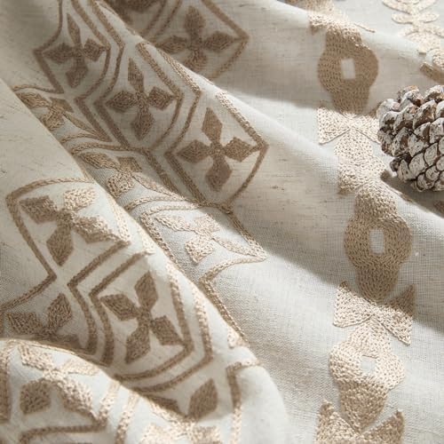 Boho Curtains for Living Room Bedroom Cream Sheer Curtains 84 Inches