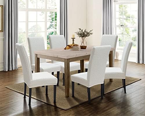 SPRINGRICO 6 Pack Dining Room Chair Covers with seat Belt, Stretch
