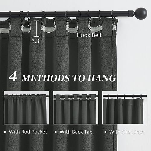 100% Blackout Linen Curtains, Full Shade Complete Light Blocking