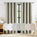 Jubilantex Faux Linen Blackout Curtains Taupe Grommet Top 84" L 2
