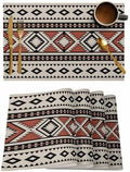 Placemats Set of 8, Beige Boho Woven Placemat, Linen Place Mats for