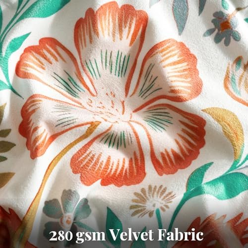 GIGIZAZA Decorative Floral Throw Pillow Covers 18x18 Velvet Pack of 2