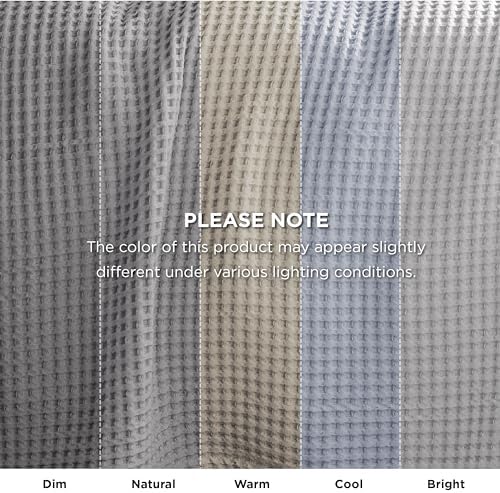 Bedsure Lightweight 100% Cotton Waffle Blanket, Queen, Grey