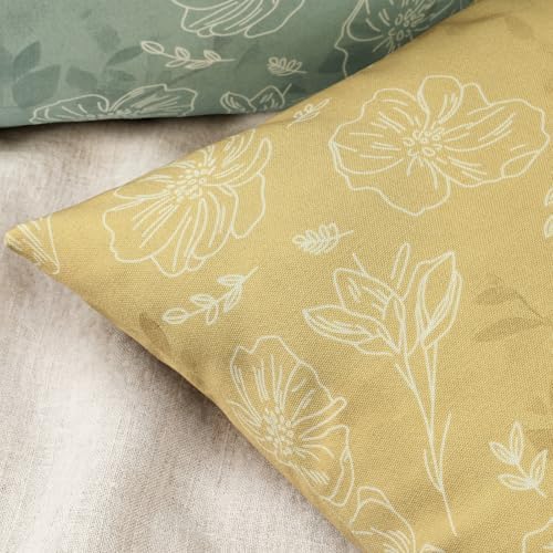 decorUhome Floral Faux Linen Throw Pillow Covers 20x20 Set of 2 Yellow
