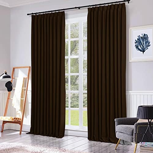 Frelement Blackout Thermal Insulated Curtains Indoor Pinch Pleat