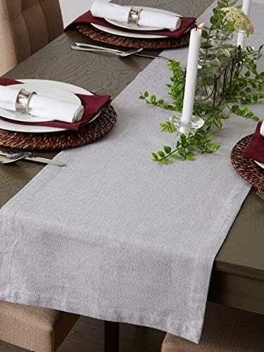 DII Chambray Kitchen, Tabletop Collection, Gray, 14x72 Table Runner