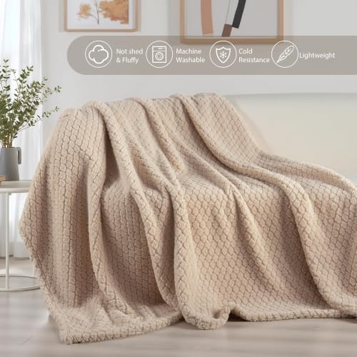 Exclusivo Mezcla Soft Fleece King Size Blanket for Bed, Camel