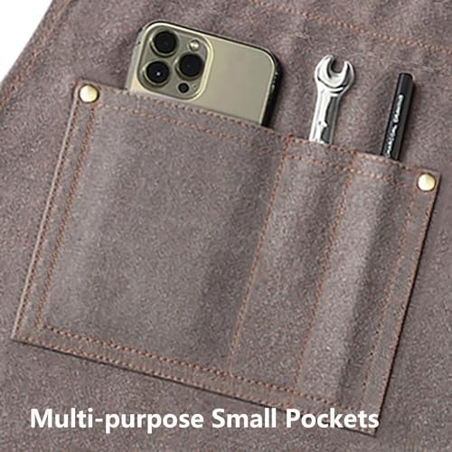 AFUN Work Aprons for Men with Large Pockets, Cotton Canvas Cross Back