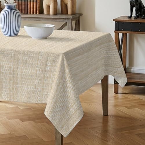 Creamy Ivory Tablecloths 60" x 102”, Country Vintage Minimalist Solid