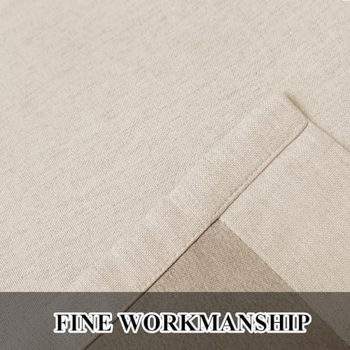 Fcosie Blackout Bedroom Curtains Sand Beige (2 PCS) - Flax Linen