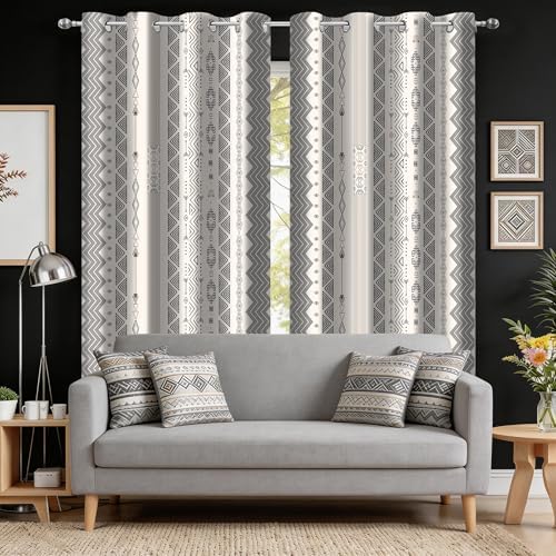 iTapnoom Boho Geometric Curtains 84 Inch Length for Living Room
