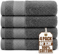100% Cotton Luxury Bath Towels Set of 4, Lightweight, Quick Dry, Dark