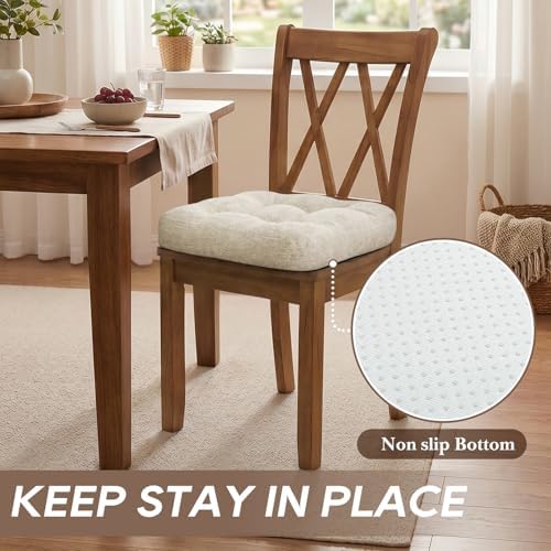 Basic Beyond Chair Cushions for Dining Chairs, Non-Slip Chair Pads