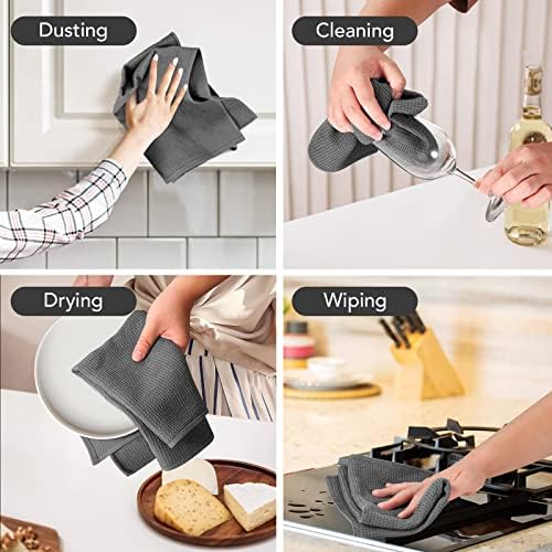 PY HOME & SPORTS 8 Pack Cotton Waffle Weave Kitchen Towels 17 x 25