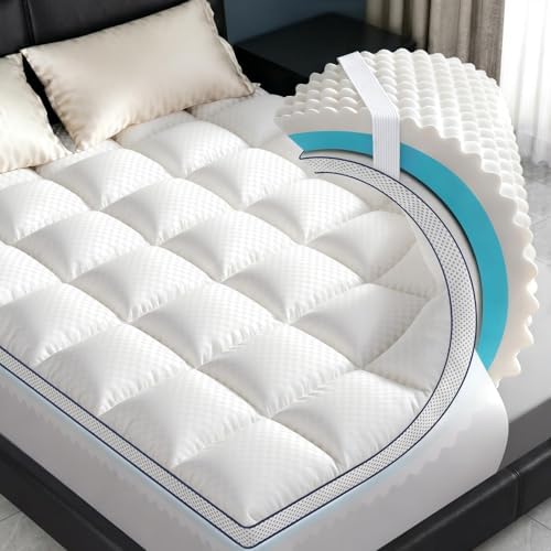 Queen Mattress Topper, 4.5 Inch Memory Foam Mattress Topper for Back