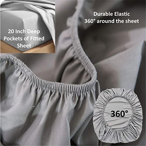 Egyptian Cotton 600-TC 4 PC 20" Pocket Taupe Full