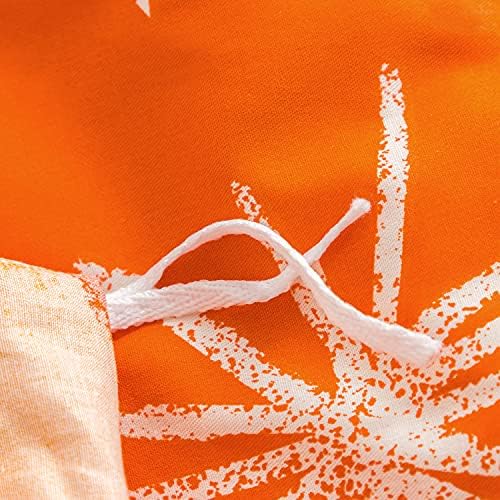 SUSYBAO Floral Duvet Cover Queen 100% Cotton Burnt Orange Flower Duvet