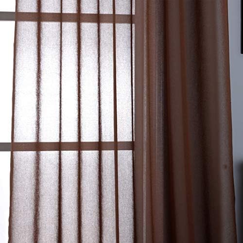 vctops Solid Sheer Window Curtains for Bedroom 96 inches Long Linen