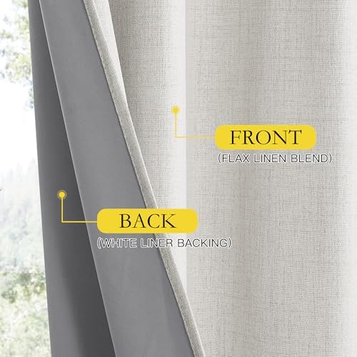 NICETOWN 100% Black Out Curtains 63 inch Long 2 Panels, Alabaster Gray