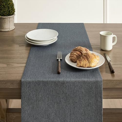 ZeeMart Basic Linen Style Table Runner, 14x72 Inch Charcoal