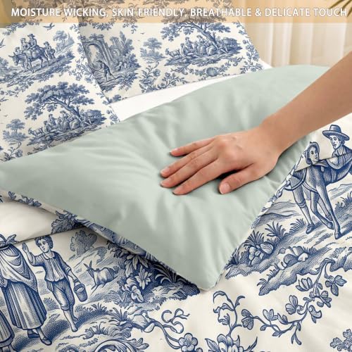 Vintage Landscape Duvet Cover Queen Size Reversible Bedding Set