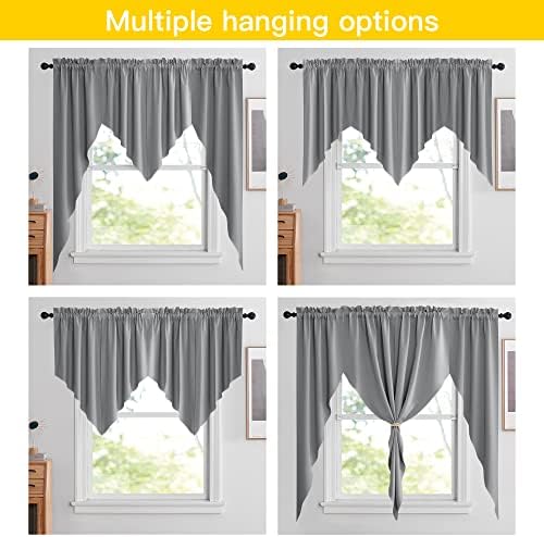 NICETOWN Swag Curtains for Kitchen, Home Fashion Rod Pocket Blackout