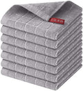 Homaxy 100% Cotton Terry Kitchen Dish Cloths, 7 Pack, Light Grey