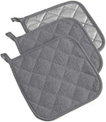 DII Basic Terry Collection Potholders, Gray, 100 Percent Cotton