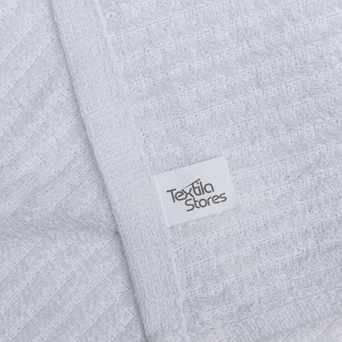 Textila Bar Mop Towels 12x12 Inch – White & Grey – Pack of 10 - Cotton