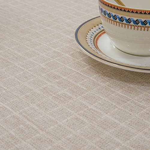 GLORY SEASON Textured Tablecloth Linen-Look Rustic Burlap Style