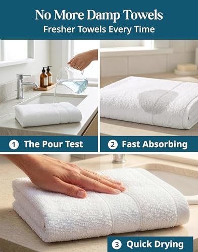 Casa Platino Hand Towels for Bathroom 100% Cotton 6 Pack 16x26 - White