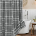 Fabric Farmhouse Shower Curtain-Modern Bathroom Shower Curtains Dark