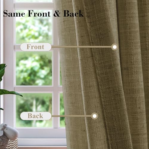 cololeaf Luxury Faux Linen Curtain Tab Top Drapery Panel for Traverse