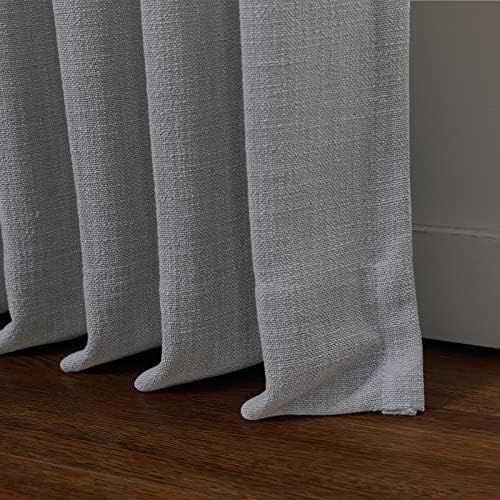 ChadMade Back Tab Pinch Pleat Linen Curtain, 100 W x 108 L Inches Room