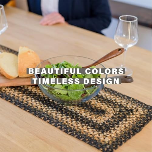 Homespice Kilimanjaro Jute Braided Table Runner, Rect 8x28 Set of 2