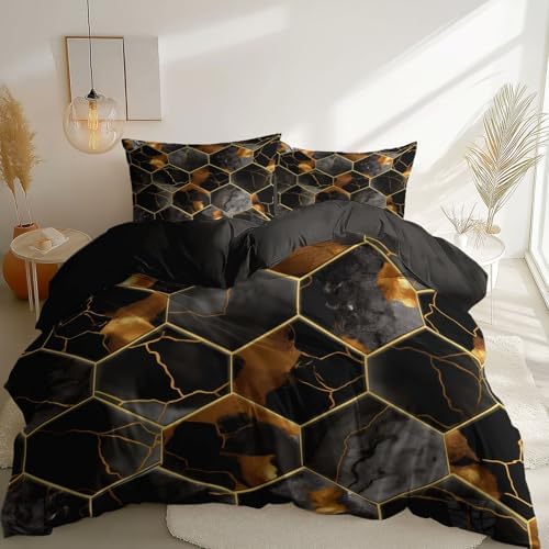 Abstract Geometric Marble Printed Bedding Set– Microfiber Duvet Cover