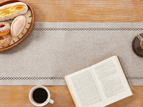 Rustic Burlap Table Runner, Coffee Table Runners 108 inches Long